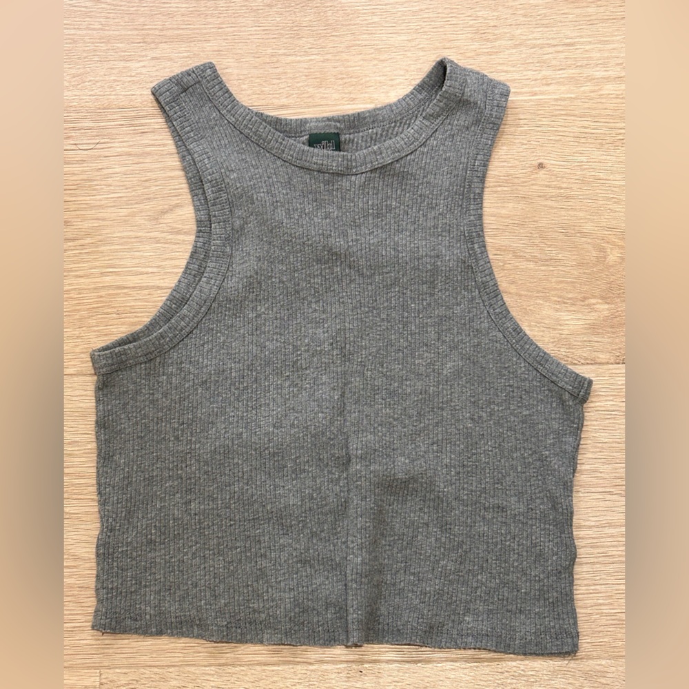 Gray Tank Croo Top